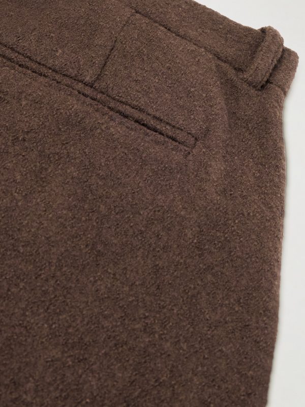 Straight-Leg Pleated Brushed-Wool Trousers - CU Straight-Leg Pleated Brushed-Wool Trousers - CU