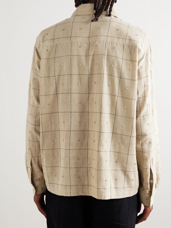 Box Checked Cotton Shirt - BK Box Checked Cotton Shirt - BK