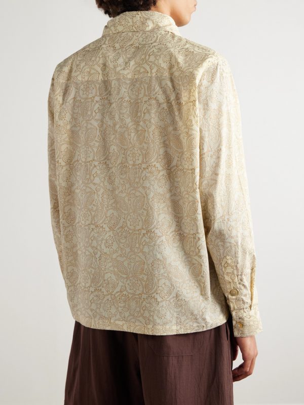 Camp-Collar Floral-Print Cotton-Gauze Shirt - BK Camp-Collar Floral-Print Cotton-Gauze Shirt - BK