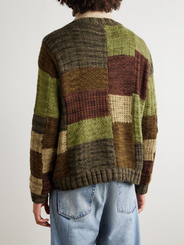 Patchworked Wool Cardigan - BK