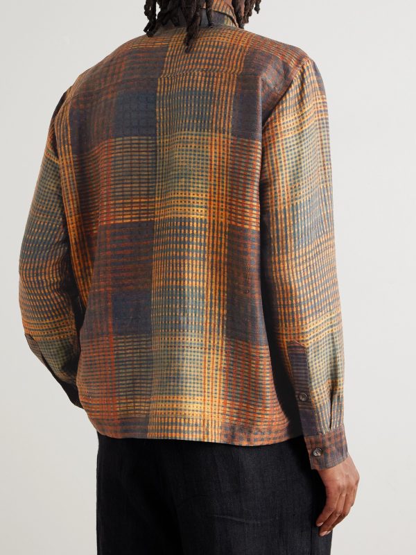 Box Checked Silk Shirt - BK Box Checked Silk Shirt - BK