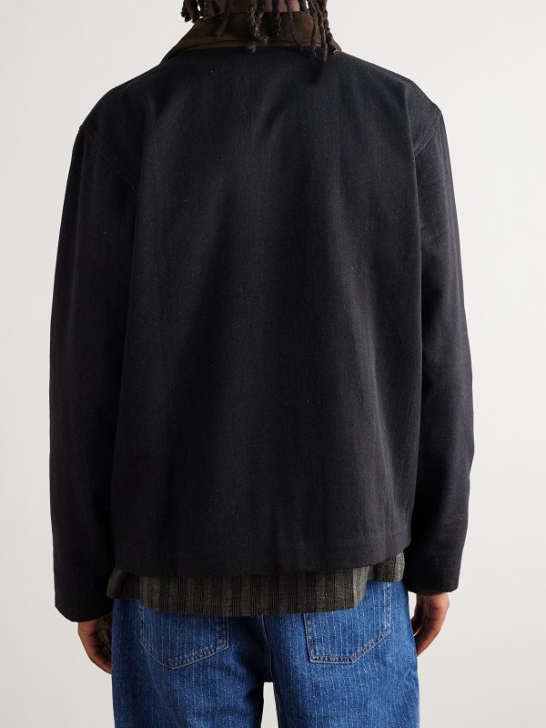 Embroidered Bead-Embellished Suede-Trimmed Denim Jacket - BK Embroidered Bead-Embellished Suede-Trimmed Denim Jacket - BK