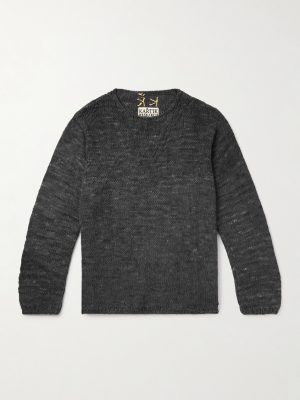 Logo-Embroidered Knitted Silk Sweater