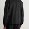 Embroidered Felt-Trimmed Denim Jacket - BK Embroidered Felt-Trimmed Denim Jacket - BK