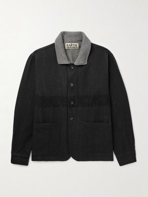 Embroidered Felt-Trimmed Denim Jacket Embroidered Felt-Trimmed Denim Jacket