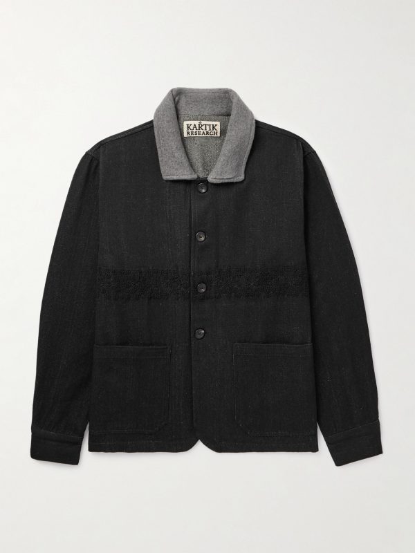 Embroidered Felt-Trimmed Denim Jacket Embroidered Felt-Trimmed Denim Jacket