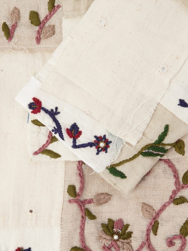 Chintz Embroidered Bead-Embellished Patchwork Frayed Cotton Blazer - CU
