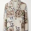 Chintz Embroidered Bead-Embellished Patchwork Frayed Cotton Blazer