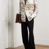 Chintz Embroidered Bead-Embellished Patchwork Frayed Cotton Blazer - OU