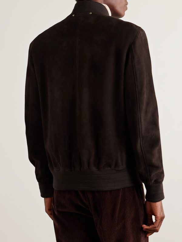 Suede Bomber Jacket - BK Suede Bomber Jacket - BK