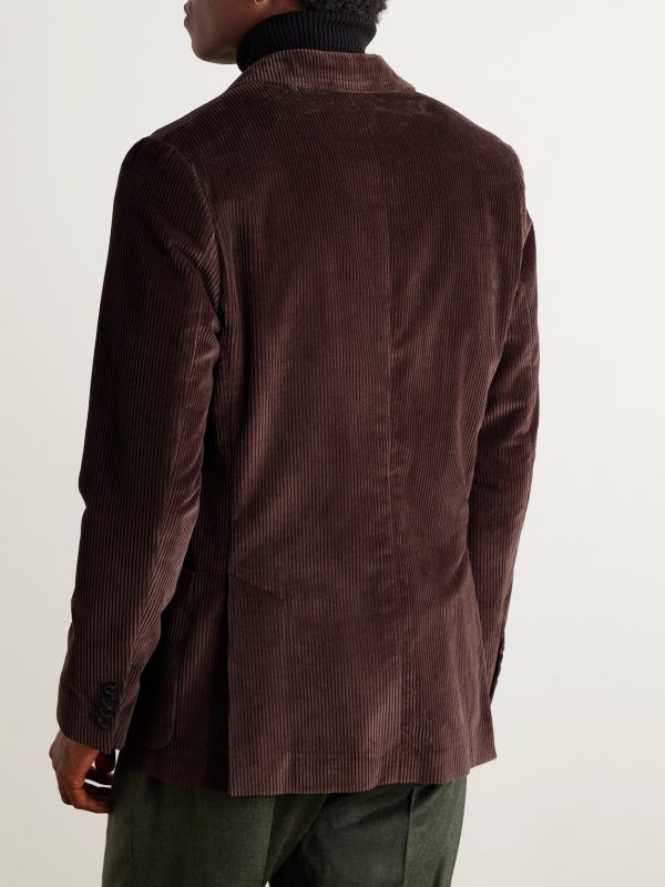 Slim-Fit Unstructured Cotton-Corduroy Suit Jacket - BK Slim-Fit Unstructured Cotton-Corduroy Suit Jacket - BK