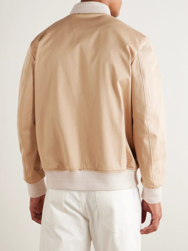 Cotton-Blend Twill Bomber Jacket - BK Cotton-Blend Twill Bomber Jacket - BK