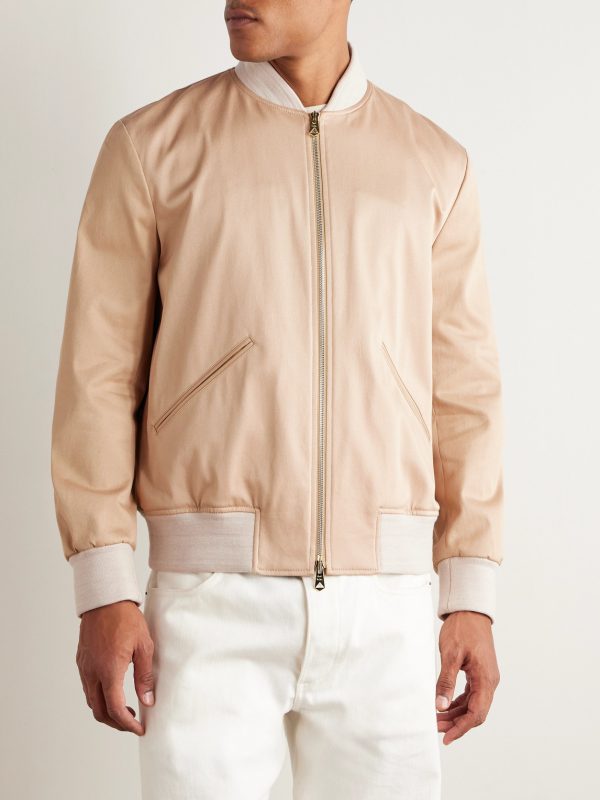 Cotton-Blend Twill Bomber Jacket - FR Cotton-Blend Twill Bomber Jacket - FR