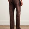 Straight-Leg Cotton and Linen-Blend Trousers - BK Straight-Leg Cotton and Linen-Blend Trousers - BK