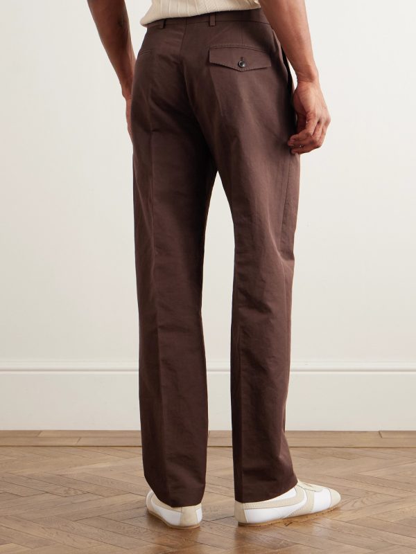 Straight-Leg Cotton and Linen-Blend Trousers - BK Straight-Leg Cotton and Linen-Blend Trousers - BK