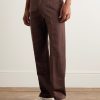 Straight-Leg Cotton and Linen-Blend Trousers - FR Straight-Leg Cotton and Linen-Blend Trousers - FR