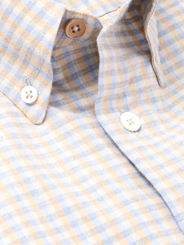 Button-Down Collar Checked Cotton Shirt - CU Button-Down Collar Checked Cotton Shirt - CU