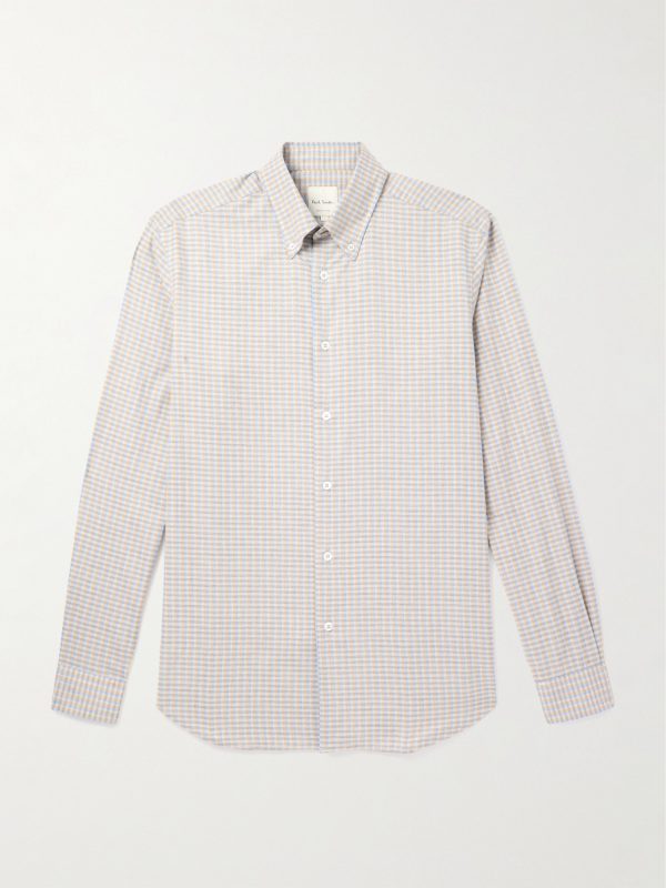 Button-Down Collar Checked Cotton Shirt Button-Down Collar Checked Cotton Shirt