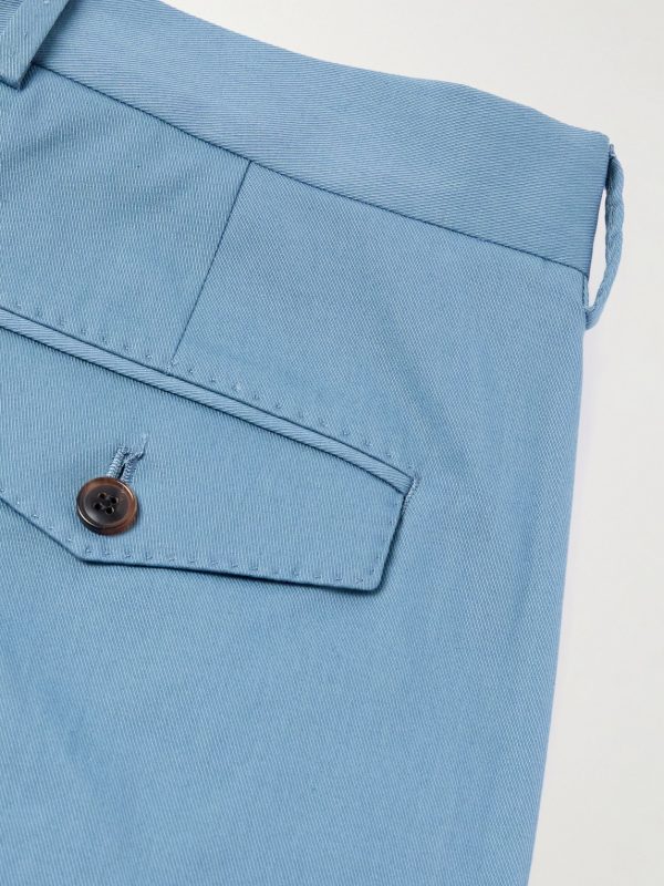Straight-Leg Cotton-Blend Twill Trousers - CU
