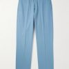 Straight-Leg Cotton-Blend Twill Trousers