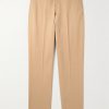 Straight-Leg Cotton-Blend Twill Trousers