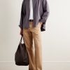 Straight-Leg Cotton-Blend Twill Trousers - OU