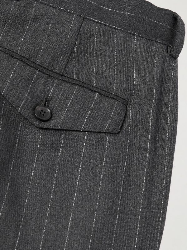 Straight-Leg Pinstriped Wool Trousers - CU