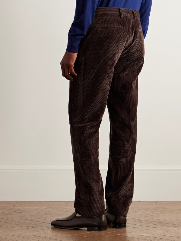 Gents Slim-Fit Straight-Leg Cotton-Corduroy Suit Trousers - BK Gents Slim-Fit Straight-Leg Cotton-Corduroy Suit Trousers - BK