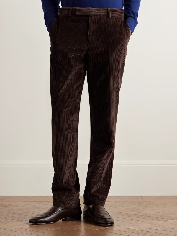 Gents Slim-Fit Straight-Leg Cotton-Corduroy Suit Trousers - FR Gents Slim-Fit Straight-Leg Cotton-Corduroy Suit Trousers - FR
