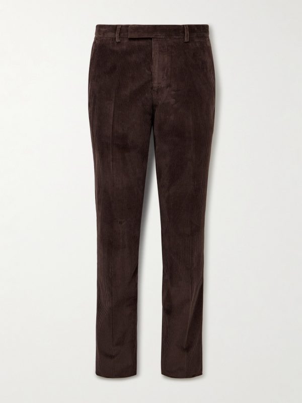 Gents Slim-Fit Straight-Leg Cotton-Corduroy Suit Trousers Gents Slim-Fit Straight-Leg Cotton-Corduroy Suit Trousers