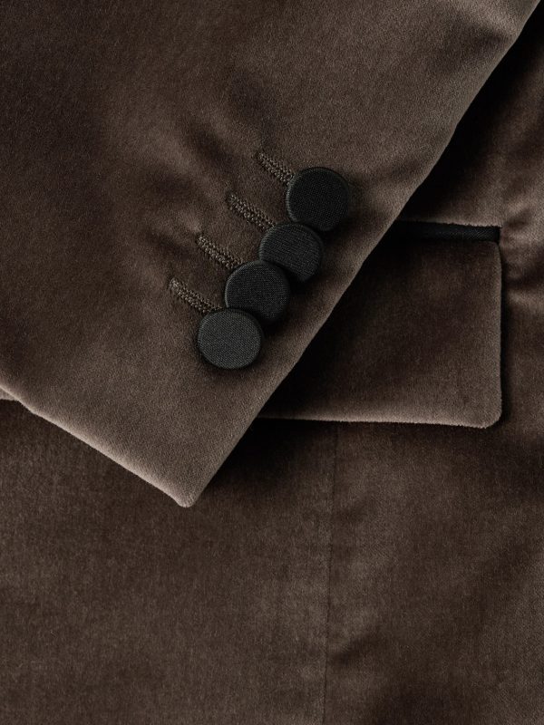 Slim-Fit Satin-Trimmed Cotton-Velvet Tuxedo Jacket - CU