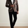 Slim-Fit Satin-Trimmed Cotton-Velvet Tuxedo Jacket - OU
