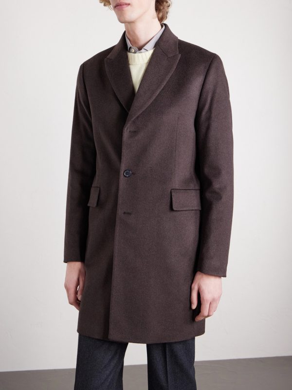 Slim-Fit Wool and Cashmere-Blend Felt Coat - FR Slim-Fit Wool and Cashmere-Blend Felt Coat - FR