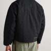Leather-Trimmed Distressed Padded Cotton-Canvas Jacket - BK Leather-Trimmed Distressed Padded Cotton-Canvas Jacket - BK