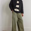 Leather-Trimmed Distressed Padded Cotton-Canvas Jacket - OU Leather-Trimmed Distressed Padded Cotton-Canvas Jacket - OU