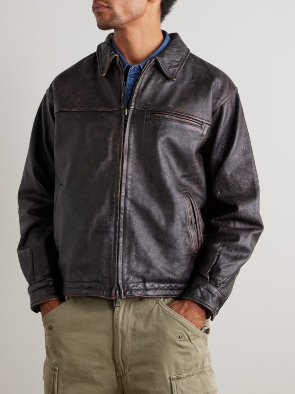 Distressed Leather Jacket - FR Distressed Leather Jacket - FR