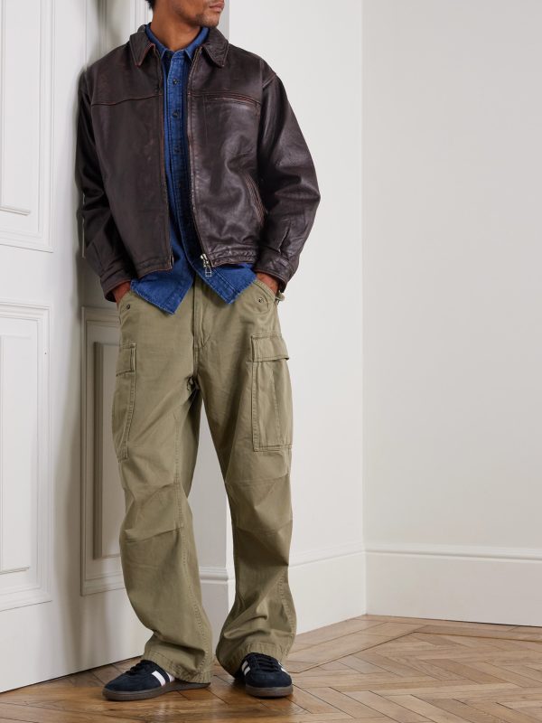 Distressed Leather Jacket - OU Distressed Leather Jacket - OU