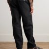 Tapered Leather-Trimmed Cotton-Canvas Cargo Trousers - BK Tapered Leather-Trimmed Cotton-Canvas Cargo Trousers - BK