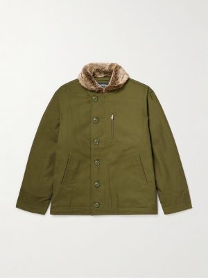 Edgar Plush-Trimmed Cotton-Canvas Jacket