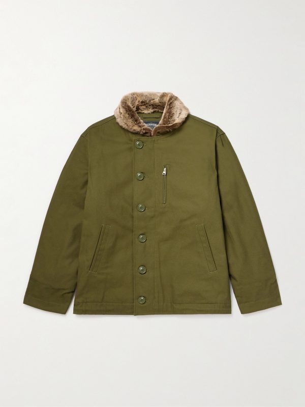 Edgar Plush-Trimmed Cotton-Canvas Jacket