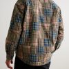 Patchwork Checked Cotton Shirt - BK Patchwork Checked Cotton Shirt - BK