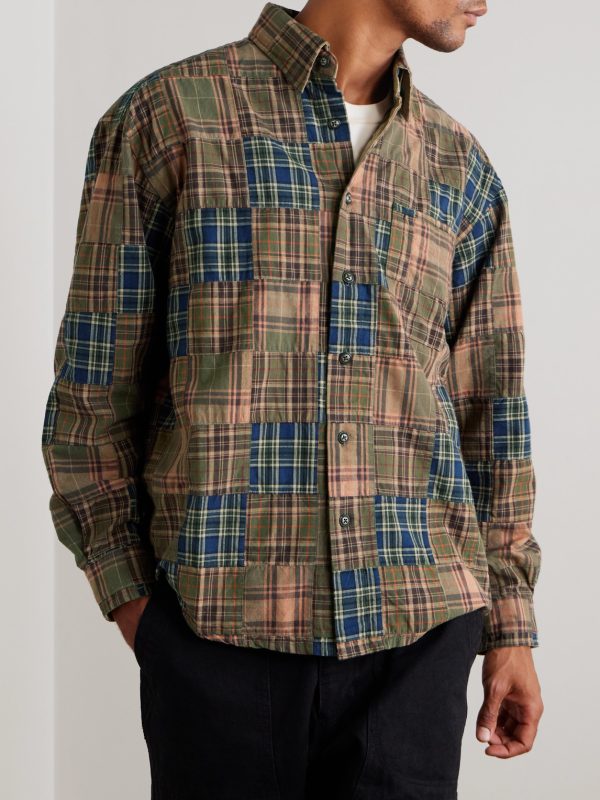 Patchwork Checked Cotton Shirt - FR Patchwork Checked Cotton Shirt - FR