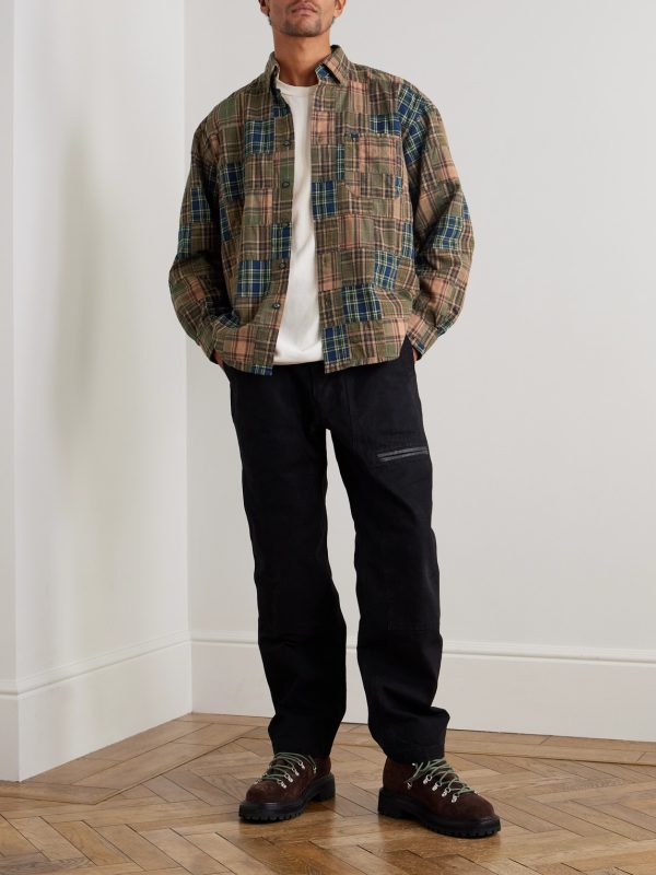 Patchwork Checked Cotton Shirt - OU Patchwork Checked Cotton Shirt - OU