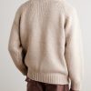 Shawl-Collar Wool-Blend Zip-Up Cardigan - BK Shawl-Collar Wool-Blend Zip-Up Cardigan - BK