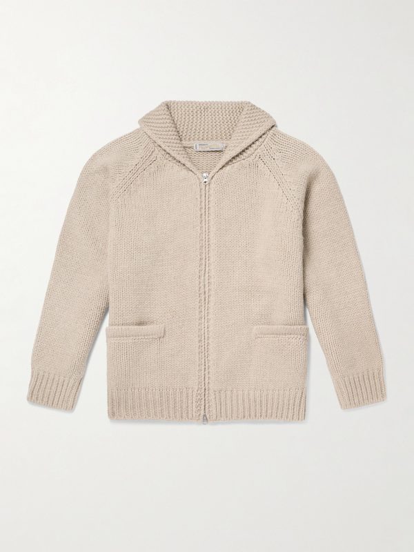 Shawl-Collar Wool-Blend Zip-Up Cardigan Shawl-Collar Wool-Blend Zip-Up Cardigan