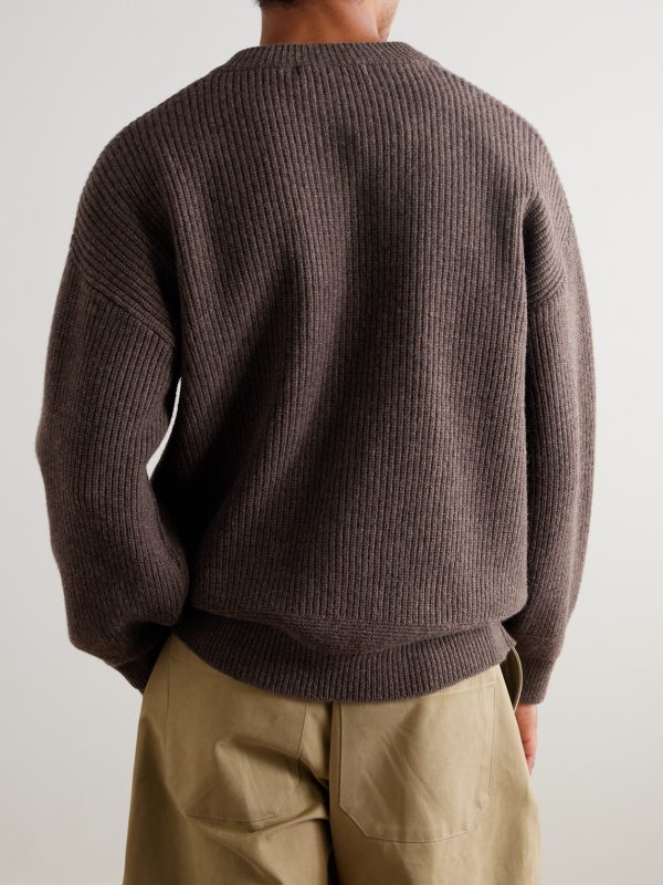 Deck Ribbed Wool-Blend Zip-Up Cardigan - BK Deck Ribbed Wool-Blend Zip-Up Cardigan - BK