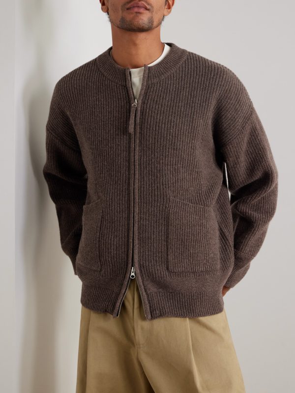Deck Ribbed Wool-Blend Zip-Up Cardigan - FR Deck Ribbed Wool-Blend Zip-Up Cardigan - FR