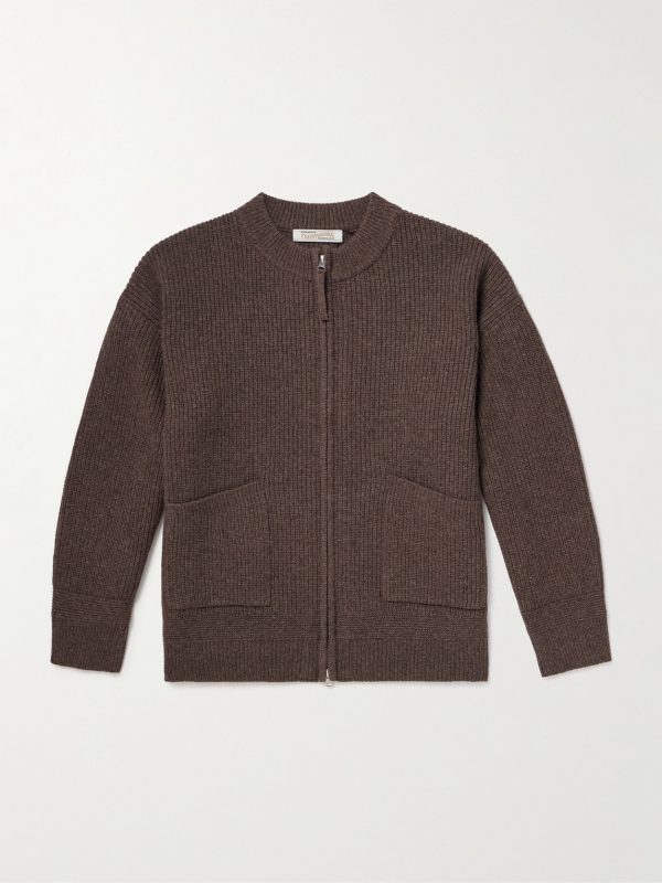 Deck Ribbed Wool-Blend Zip-Up Cardigan Deck Ribbed Wool-Blend Zip-Up Cardigan