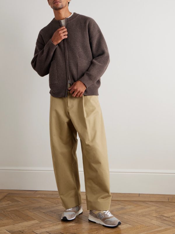 Deck Ribbed Wool-Blend Zip-Up Cardigan - OU Deck Ribbed Wool-Blend Zip-Up Cardigan - OU