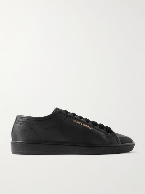 Gym Low Logo-Print Leather Sneakers